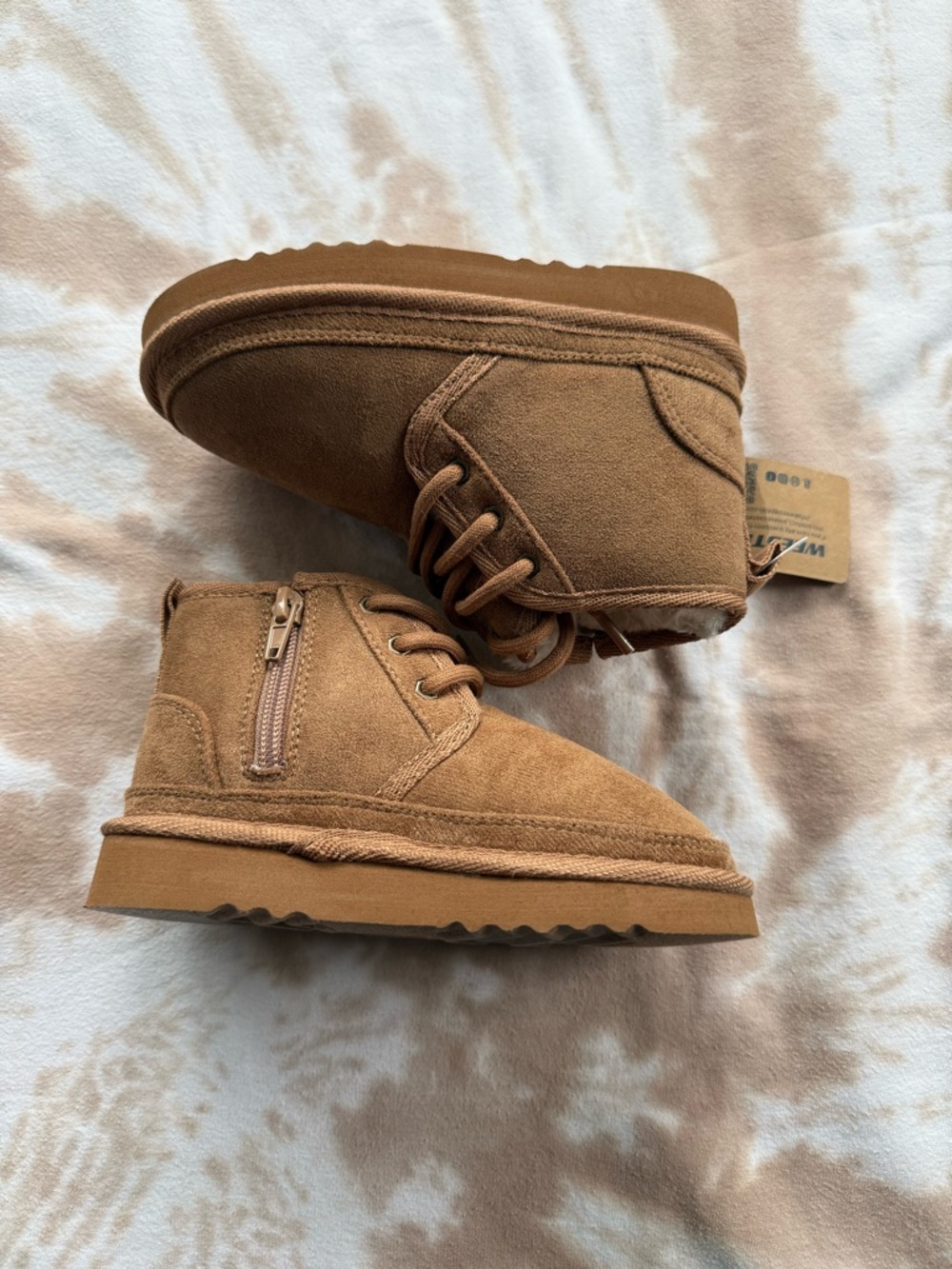 Kids Weestep Brown Suede Ankle Boots - Cozy Winter Shoes T9